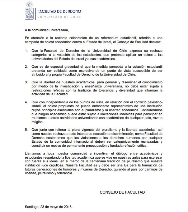 comunicado derecho chile